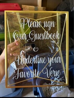 Gold Geometric Guestbook Sign - Please Sign Our Guestbook